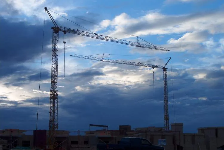Construction site at dusk